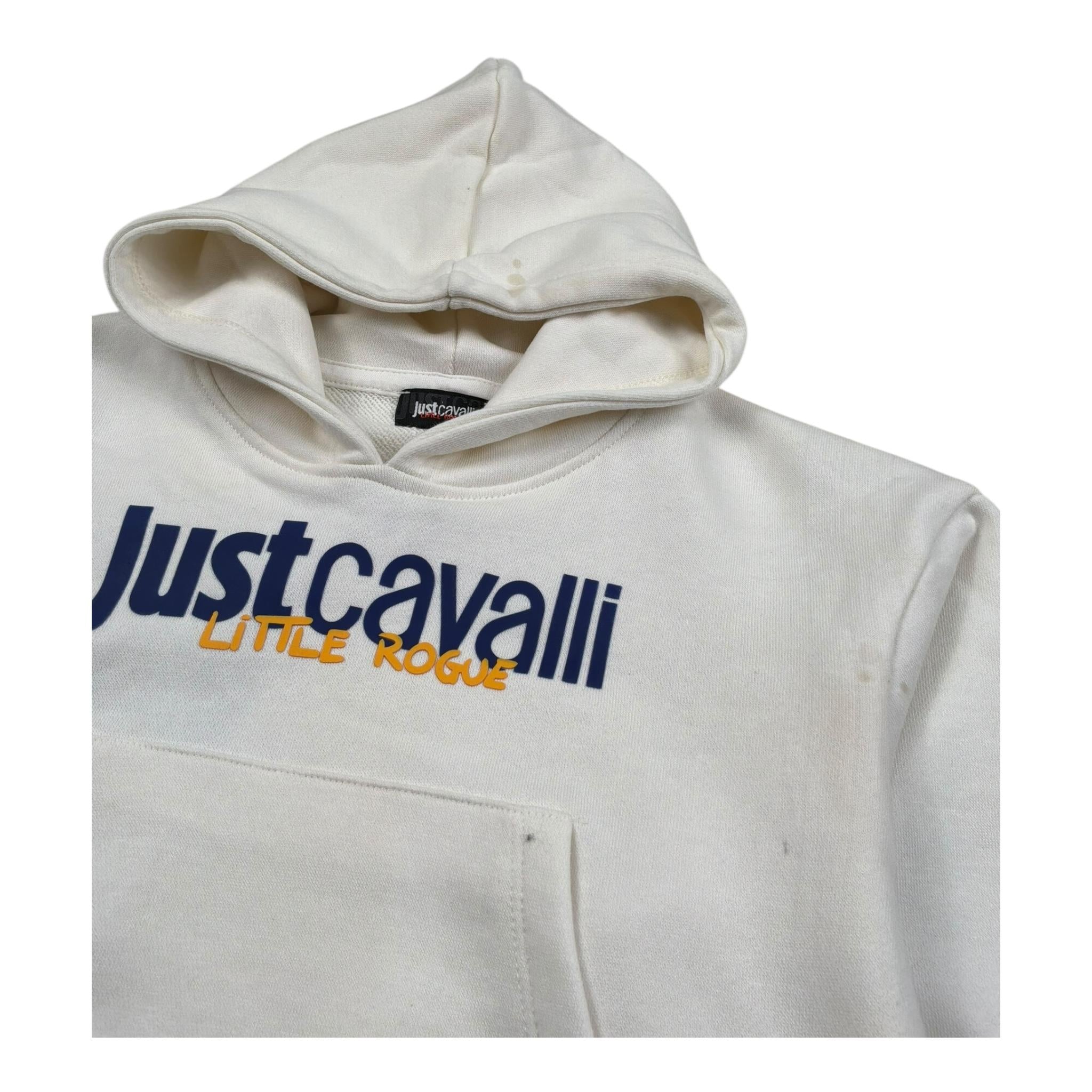 Just Cavalli Felpa Chiusa con Cappuccio Tinta Unita con Logo per Neonato JIP26039FE PANNA JUST CAVALLI 