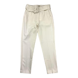 Twinset Pantalone Tinta Unita Con Cinturino Panna Per Bambina