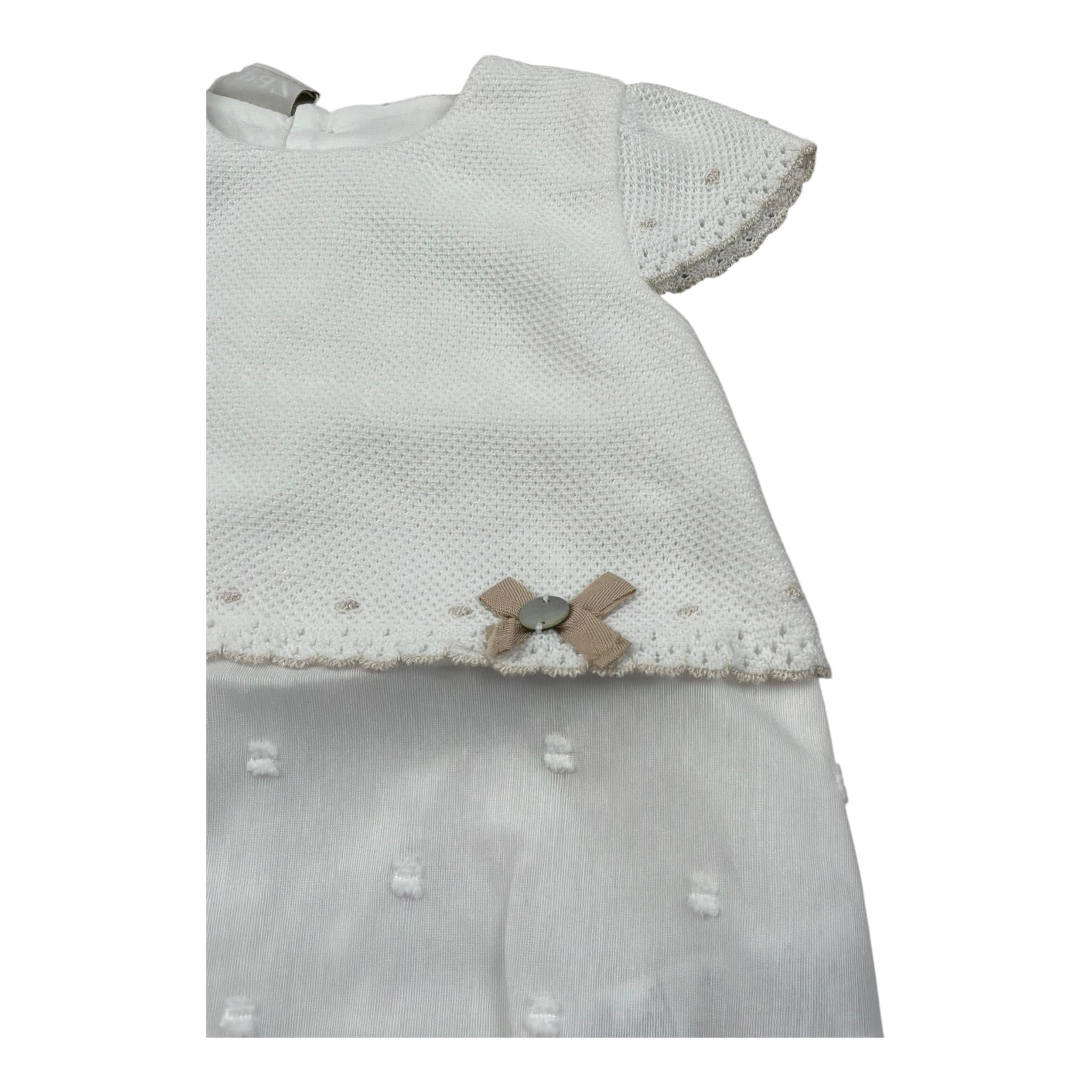 Paz Rodriguez Pagliaccetto Mezza Manica Tinta Unita per Neonata 005122717 BIANCO PAZ RODRIGUEZ 