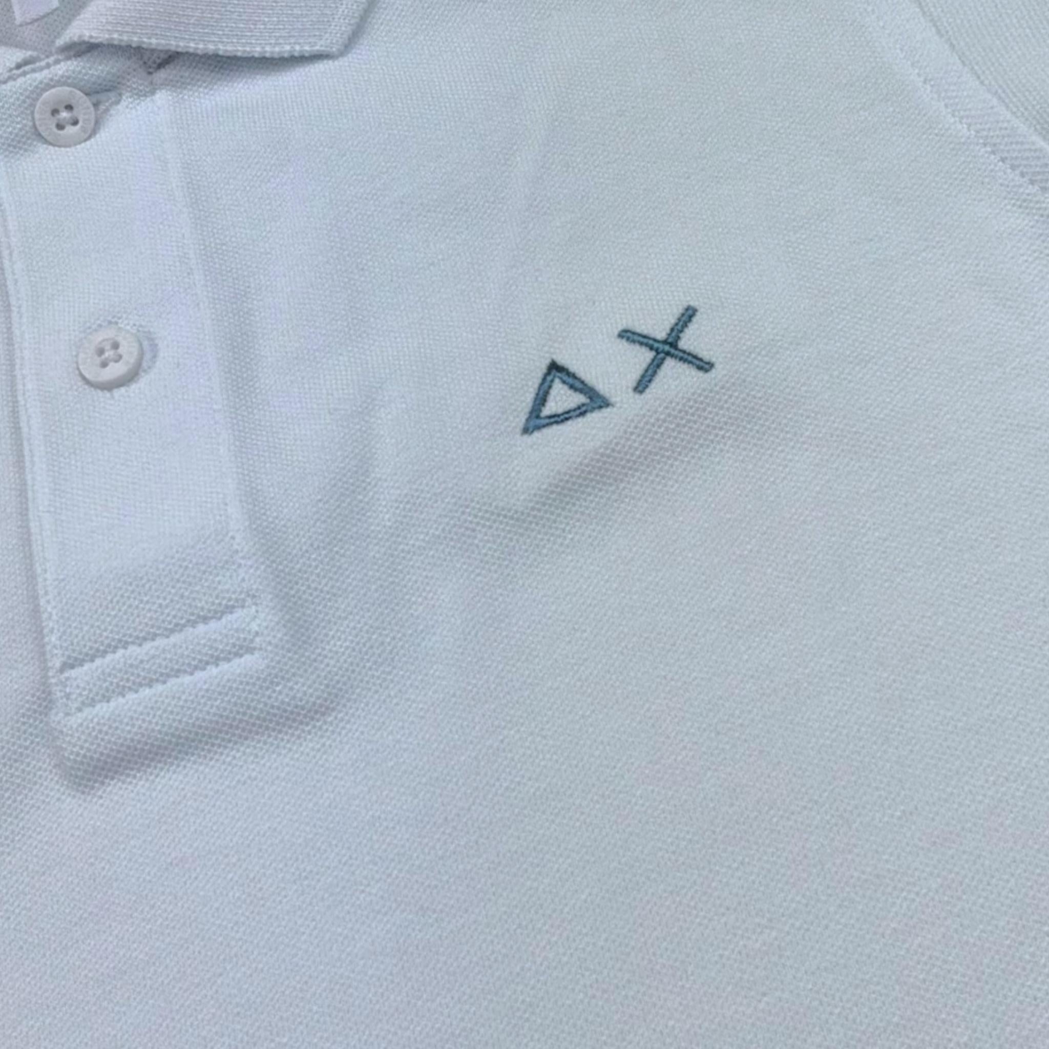 Sun68 Polo Mezza Manica Tinta Unita con Logo per Bambino A35309 BIANCO SUN68 