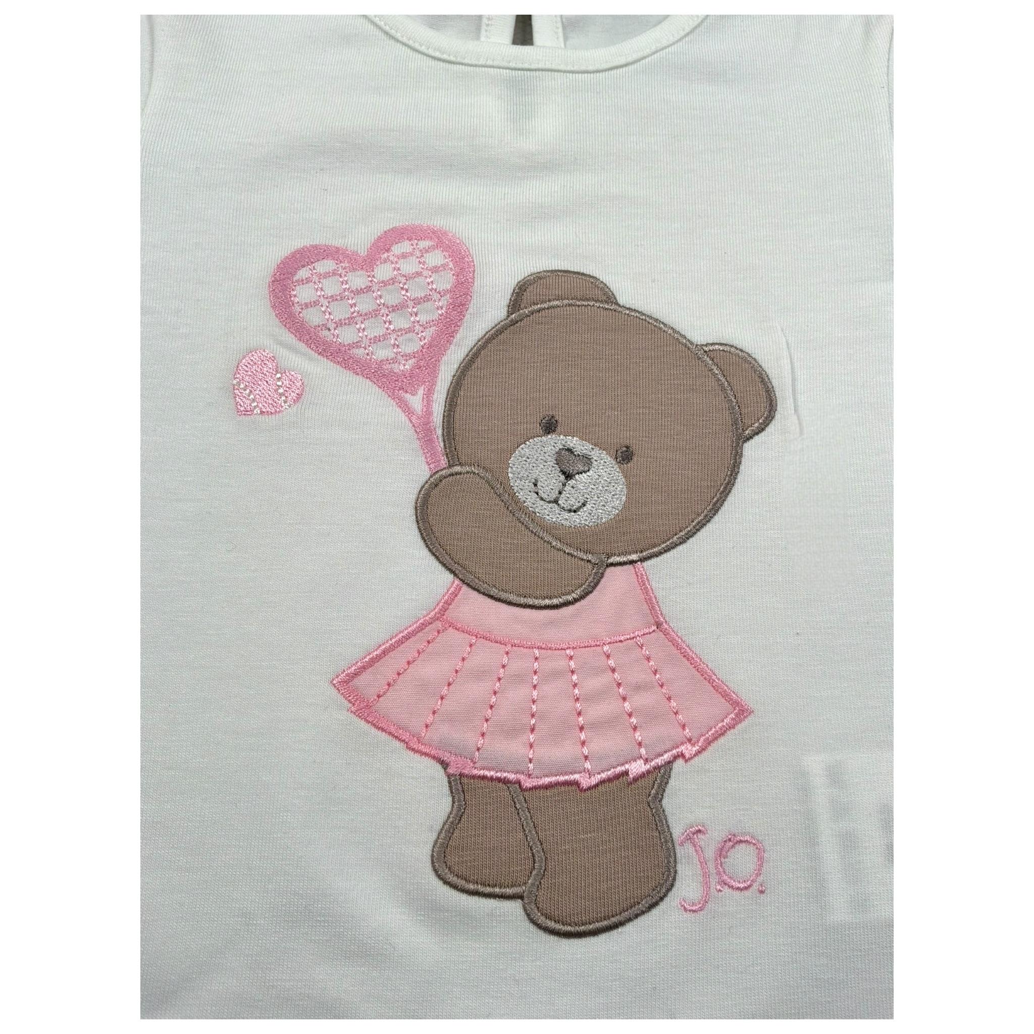 J.O. Milano T-Shirt Girocollo Tinta Unita con Ricamo per Neonata 576F3 BIANCO J.O. MILANO 