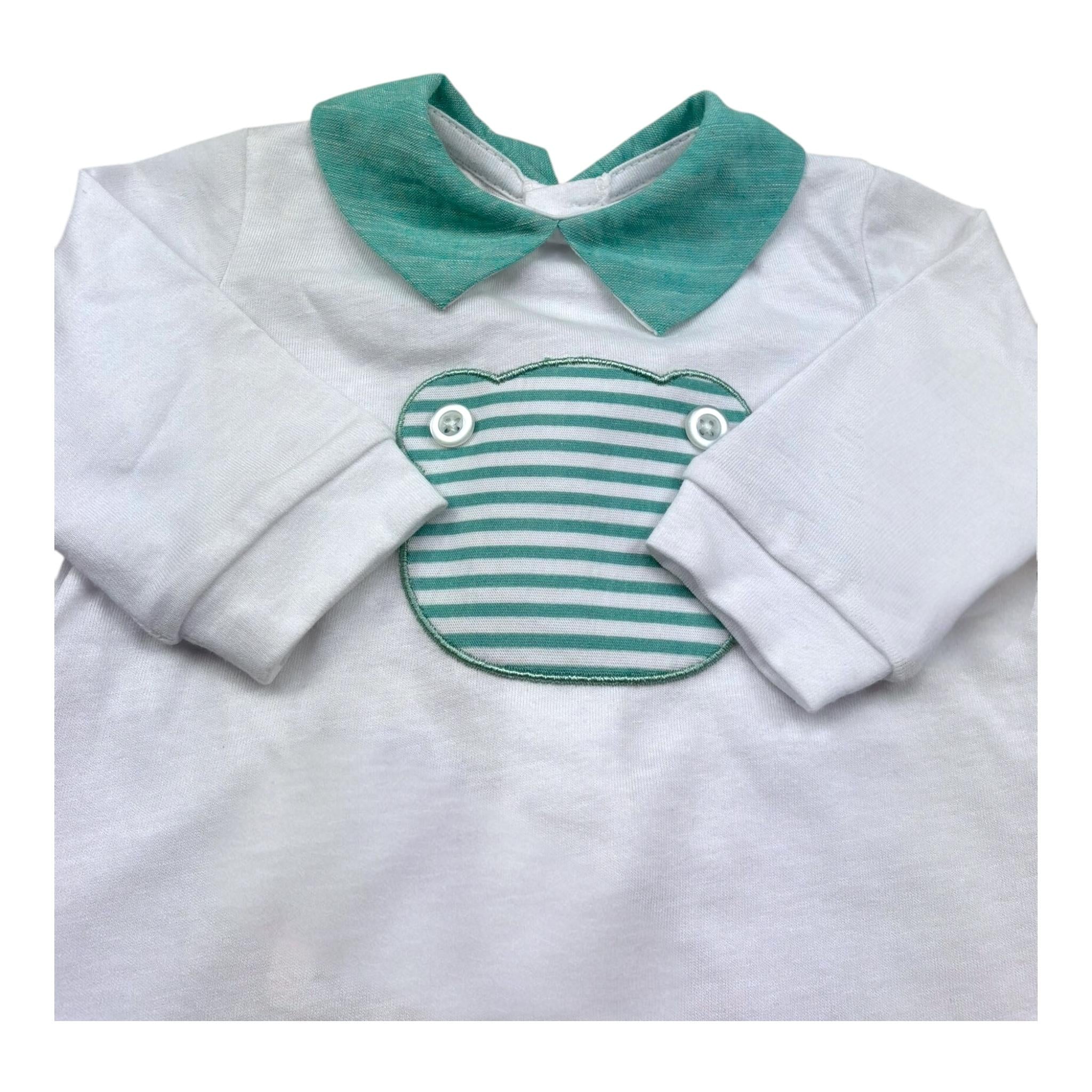 Isabel & Martinez Tutina Manica Lunga Tinta Unita con Colletto In Contrasto per Neonato IM25N491 BIANCO ISABEL & MARTINEZ 