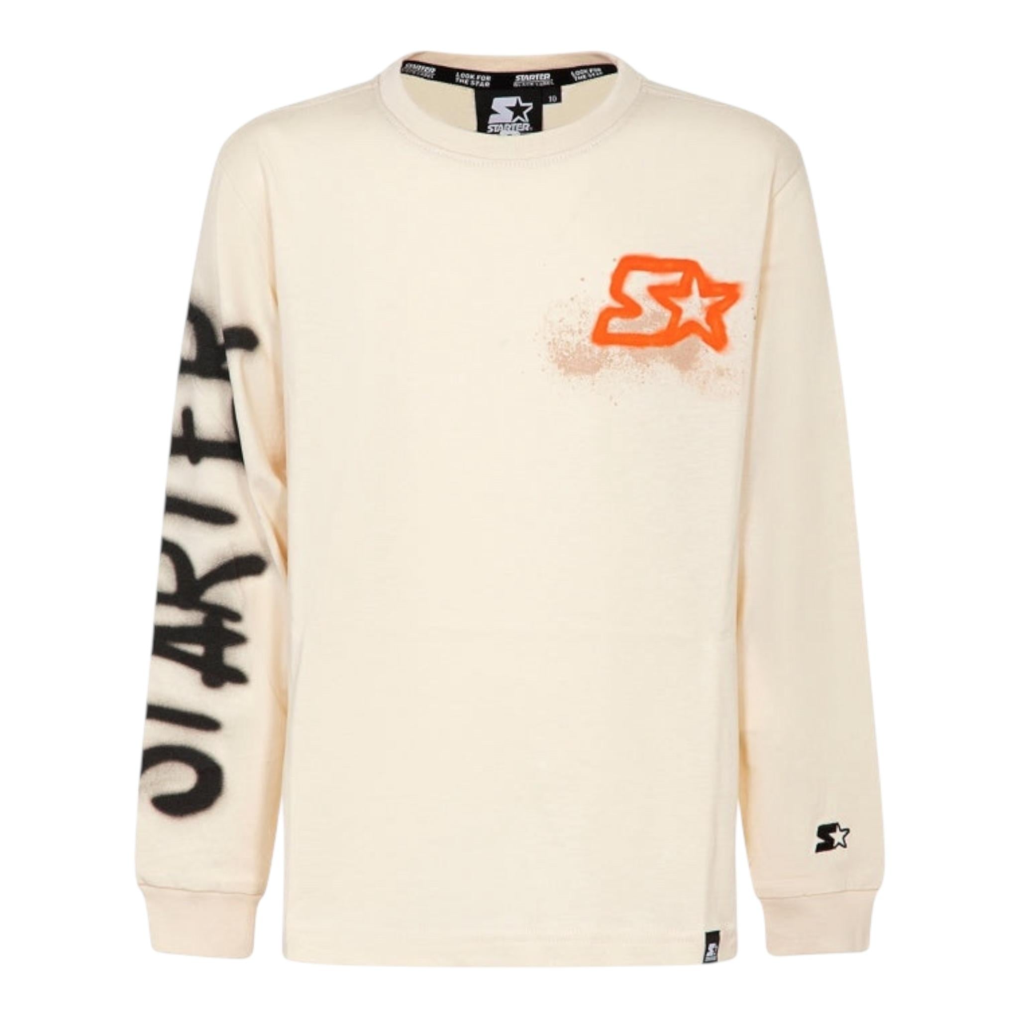 STARTER shirt girocollo tinta unita con logo Crema per Bambino 1322 CREMA STARTER 