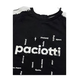 Cesare Paciotti T-Shirt Tinta Unita Girocollo con Stampa Logo Nero per Neonato