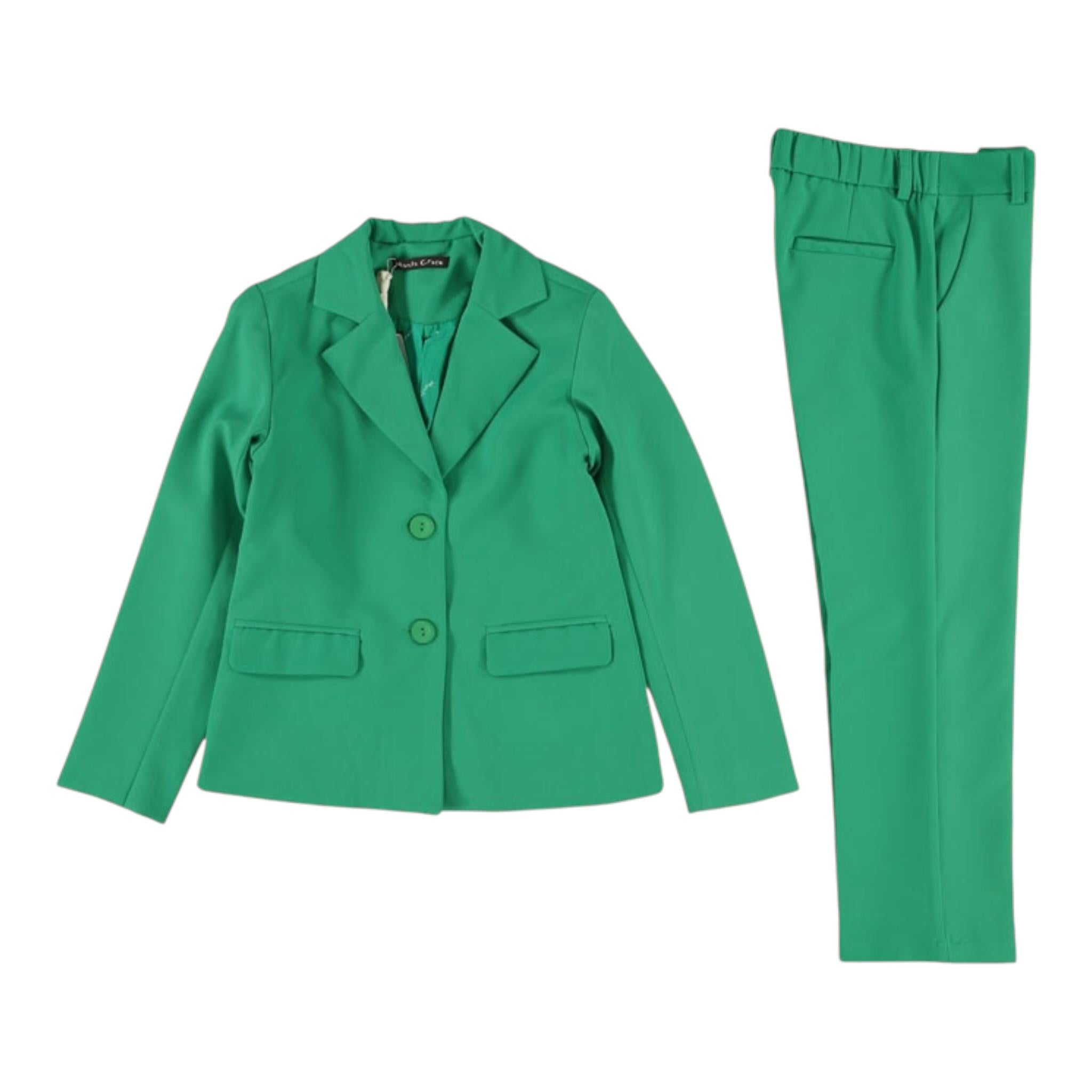 Manila Grace Completo 2 Pezzi Pantalone-Giacca per Bambina MG2021 VERDE MANILA GRACE 