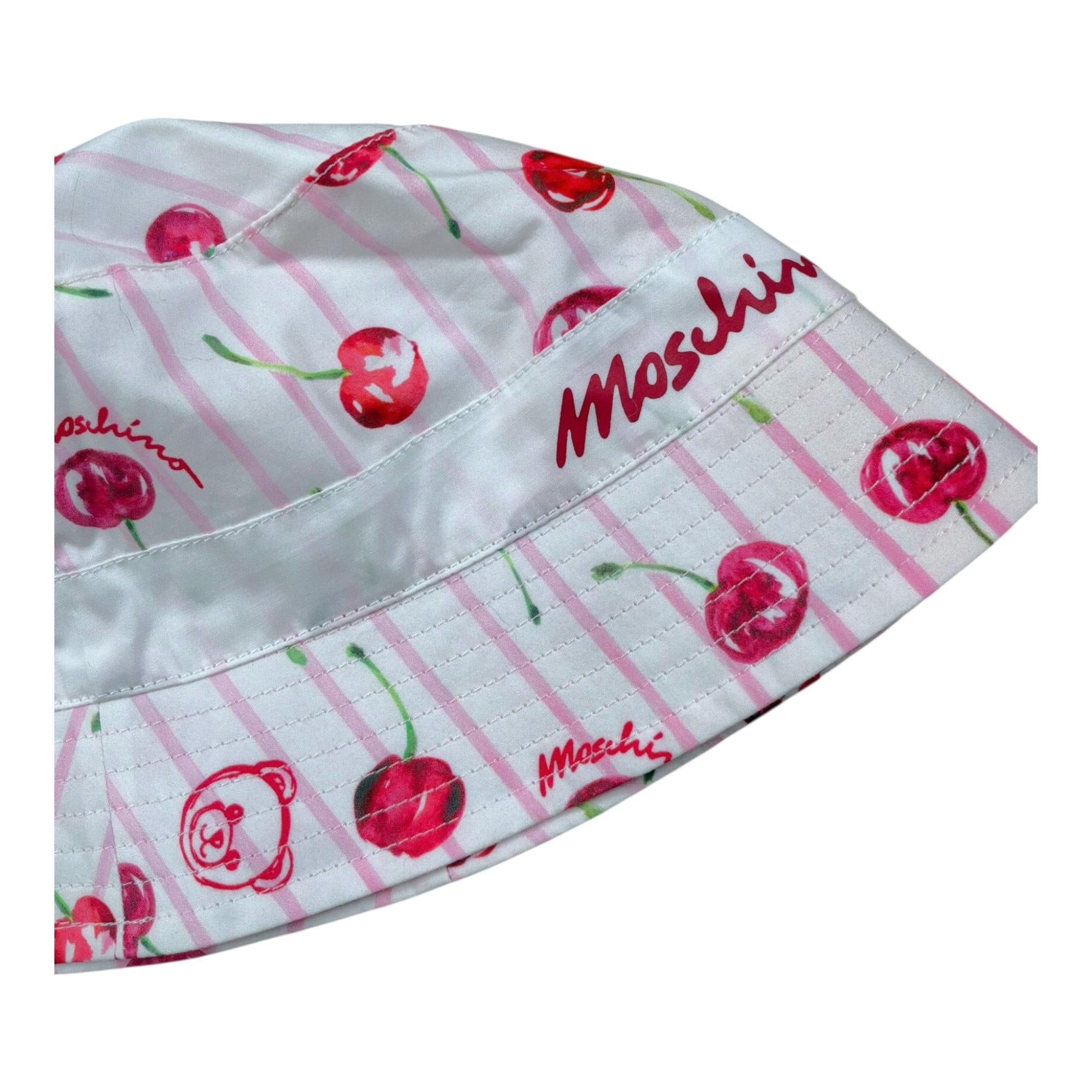 Moschino Cappello Modello Pescatore Bicolore con Stampa per Bambina HDX01M BIANCO/ROSA MOSCHINO 