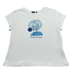 Manila Grace T-Shirt Girocollo Tinta Unita con Stampa per Bambina MG2642 BIANCO MANILA GRACE 
