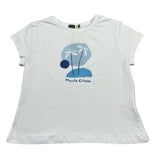 Manila Grace T-Shirt Girocollo Tinta Unita con Stampa per Bambina MG2642 BIANCO MANILA GRACE 