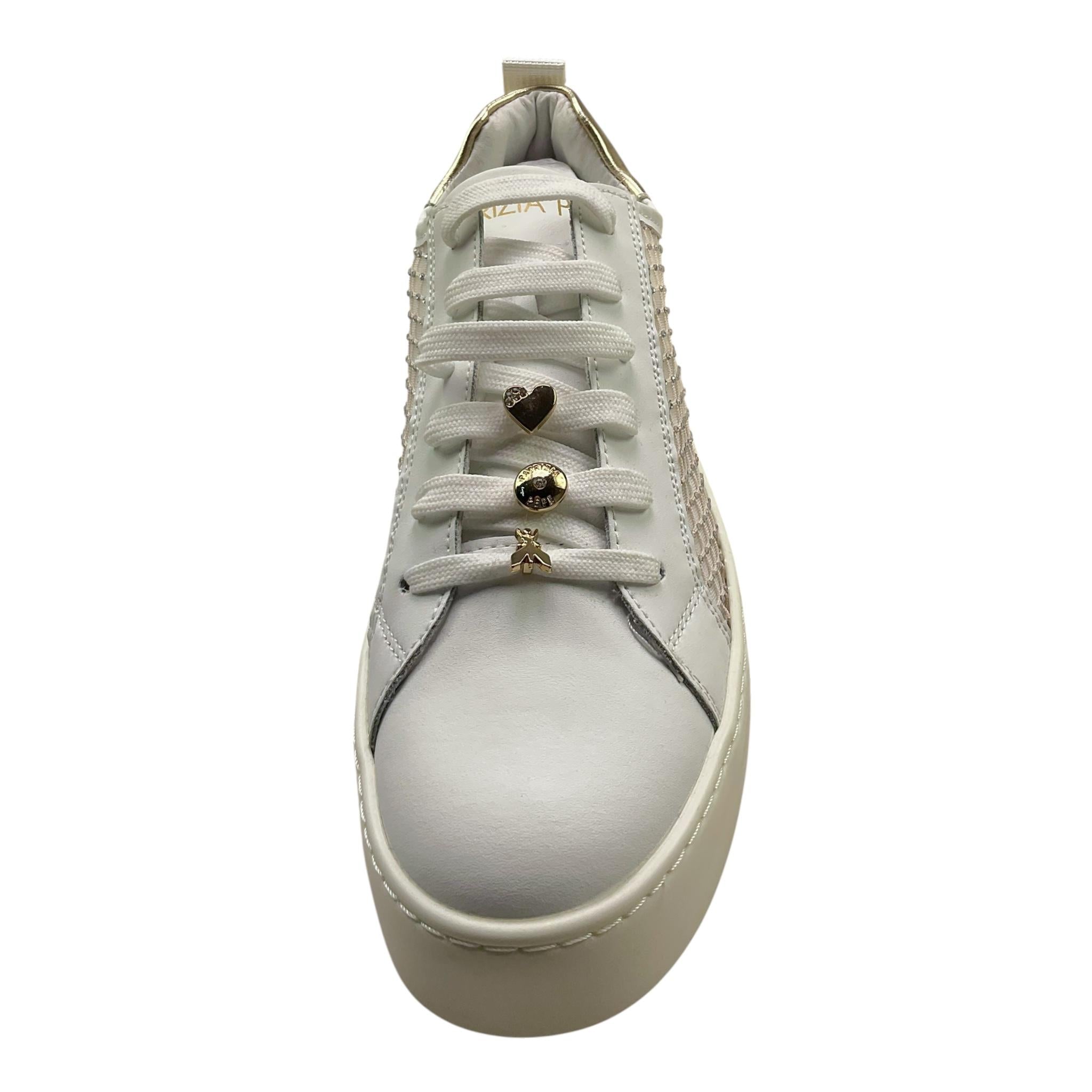 Patrizia Pepe Sneakers Tinta Unita con Lacci E Trasparenze per Bambina PPJ308 BIANCO PATRIZIA PEPE 