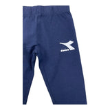 Diadora Leggins Tinta Unita con Logo Blu per Bambina
