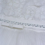 Monnalisa Abito Cerimonia Tinta Unita con Ricami per Bambina 799901 PANNA MONNALISA 