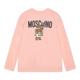 MOSCHINO shirt girocollo tinta unita con stampa in contrasto Rosa per Bambina HUO00W ROSA MOSCHINO 