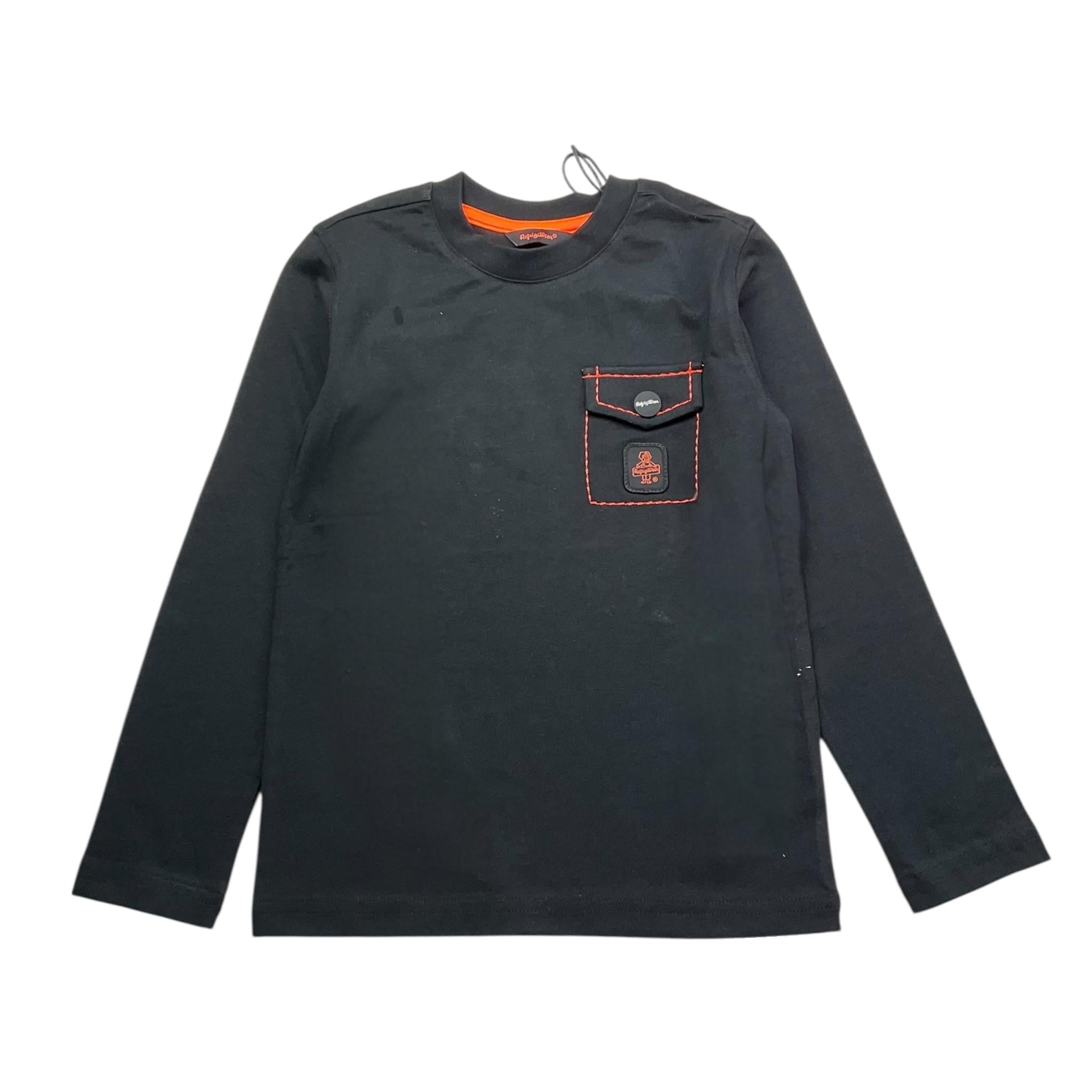 REFRIGIWEAR shirt girocollo tinta unita con stampa Nero per Bambino RW748 NERO REFRIGIWEAR 