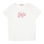 Liu Jo T-Shirt Girocollo Tinta Unita con Brillantini per Bambina GA5019X BIANCO LIU JO 