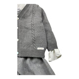 BARCELLINO completo 4 pezzi cardigan-camicia-pantalone con bretelle-papillon Grigio per Neonato 115315 GRIGIO BARCELLINO 