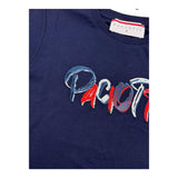 Cesare Paciotti T-Shirt Tinta Unita Girocollo con Stampa Blu per Neonato