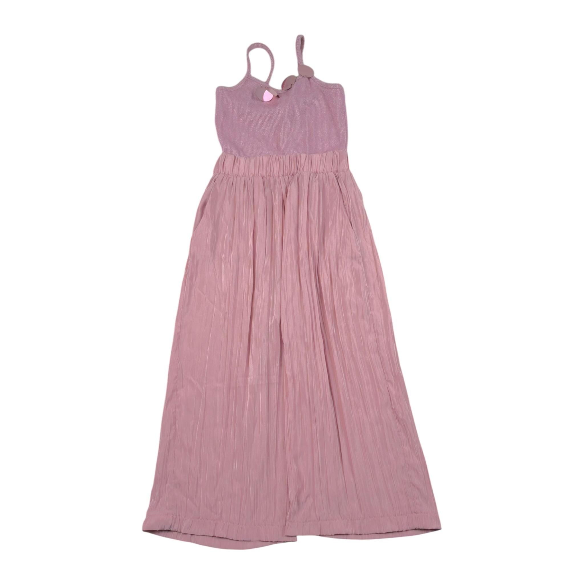 Please Tuta Intera Tinta Unita con Bretelle per Bambina TC07310G73 ROSA PLEASE 