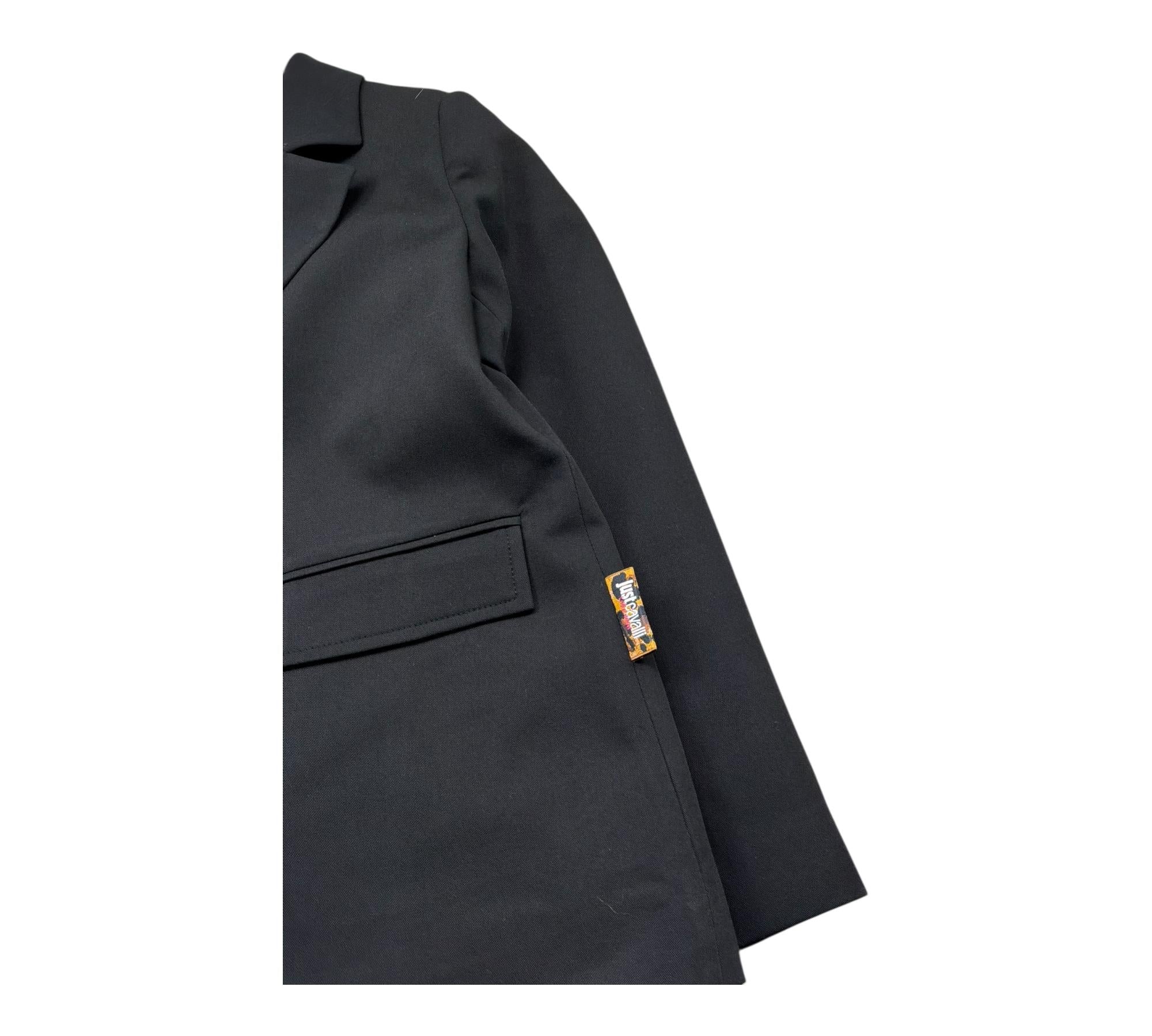 Just Cavalli Giacca Tinta Unita Monopetto per Bambino JGP26184GC NERO JUST CAVALLI 