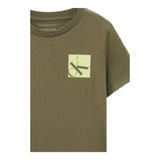Calvin Klein T-Shirt Girocollo Tinta Unita con Stampa per Bambino IBO2351T VERDE CALVIN KLEIN 