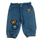 Moschino Jeans Tinta Unita con Elastico In Vita per Neonato MUP05S BLU MOSCHINO 