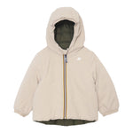 K-WAY giubbino reversibile con zip e cappuccio bicolore Verde/beige per Neonato K7132PWOXX VERDE/BEIGE K-WAY 