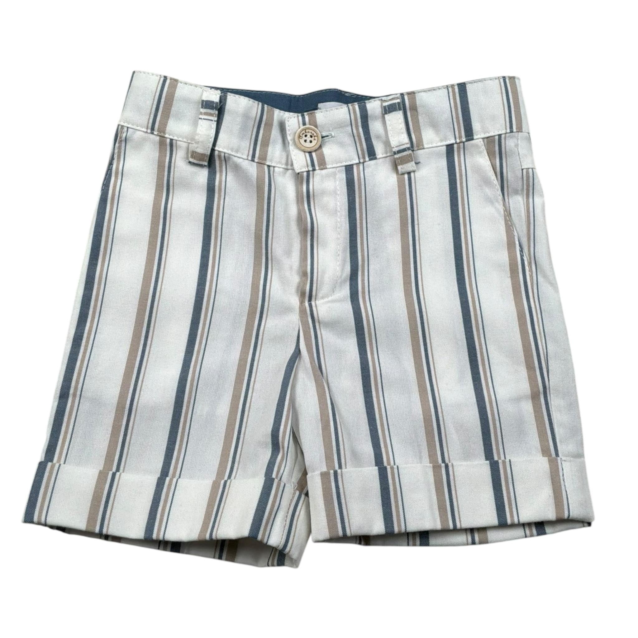 Ambaraba Bermuda Tinta Unita Fantasia A Righe per Neonato FM35158 BIANCO AMBARABA 