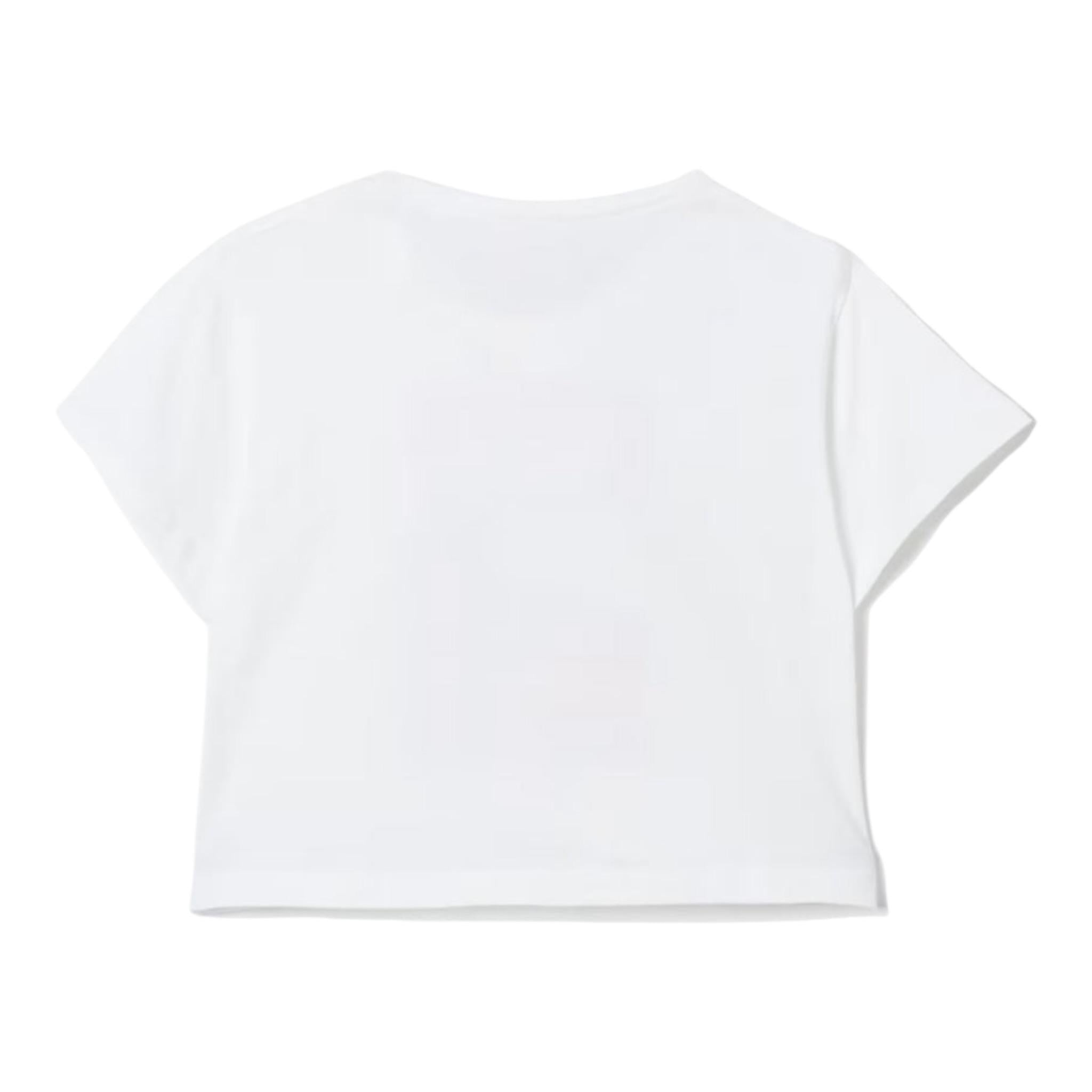 Liu Jo T-Shirt Girocollo Tinta Unita con Stampa Logo per Bambina GA5168 BIANCO LIU JO 