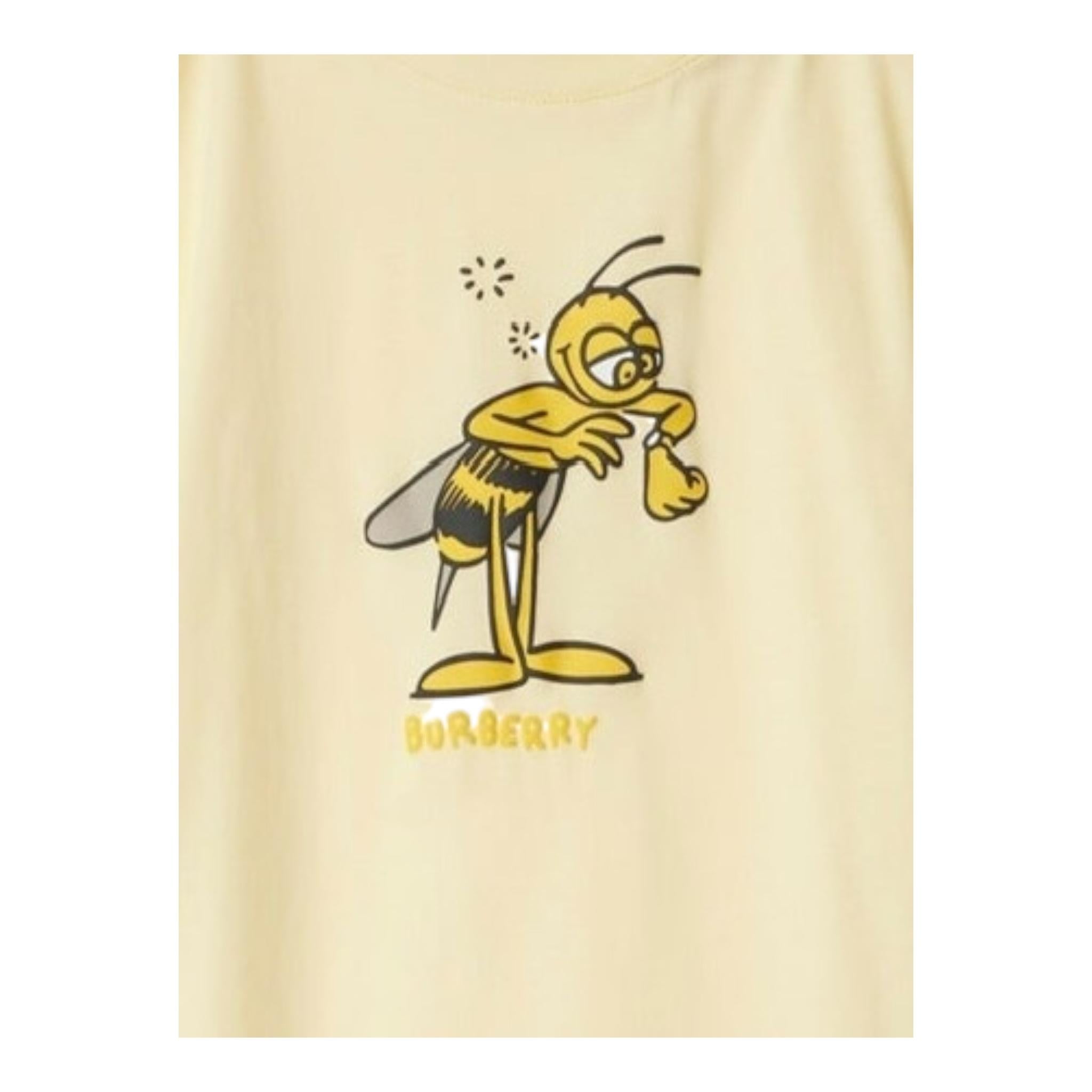 Burberry Pagliaccetto Girocollo Tinta Unita con Stampa per Neonato 8104524 PAGLIA BURBERRY 