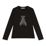 Patrizia Pepe Shirt Girocollo Tinta Unita con Brillantini per Bambina 7M0752 NERO PATRIZIA PEPE 