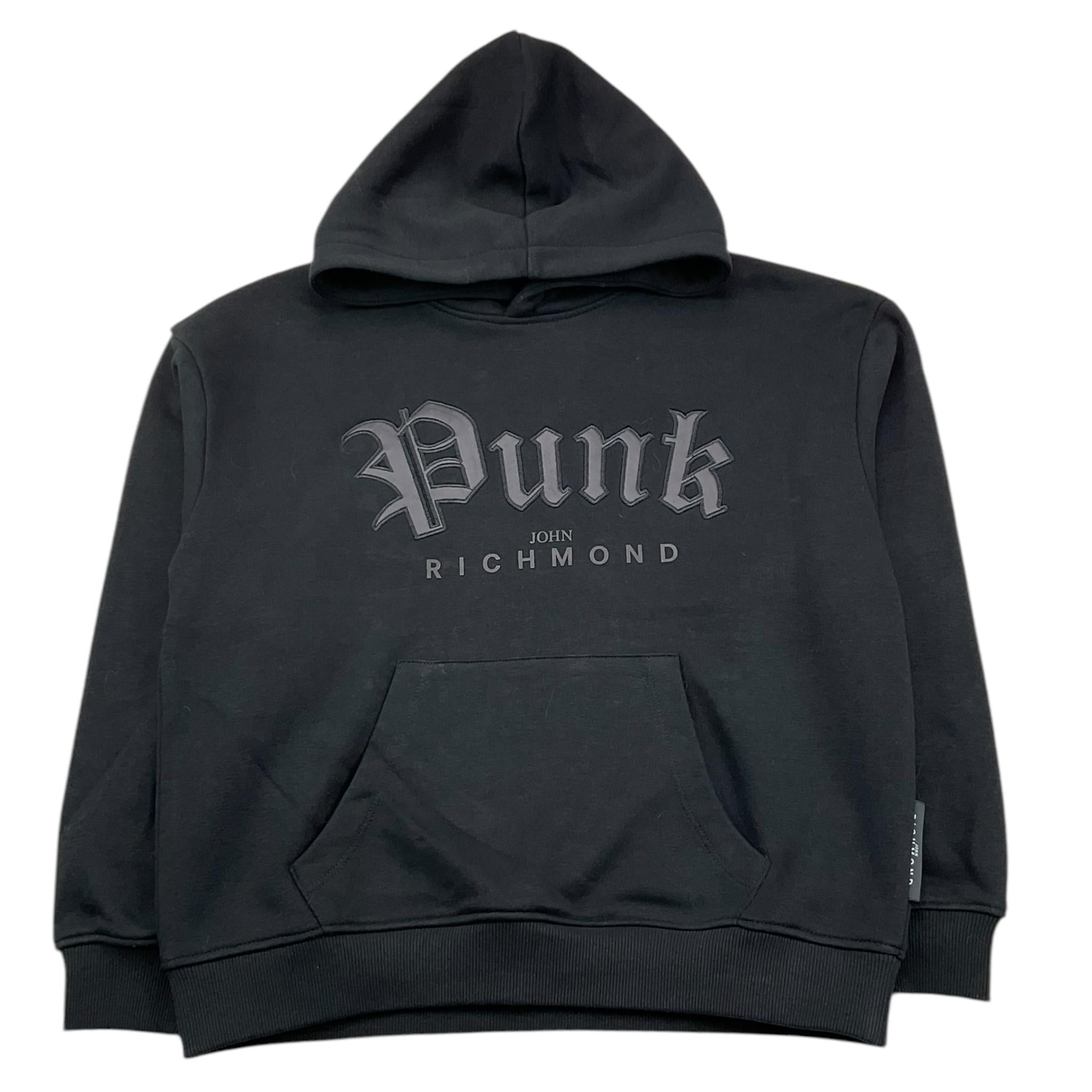 JOHN RICHMOND felpa chiusa con cappuccio tinta unita con stampa Nero per Bambino RBA25021FE NERO JOHN RICHMOND 
