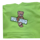 Moschino Felpa Tinta Unita con Cappuccio E Stampa per Bambino HUF09K VERDE MOSCHINO 