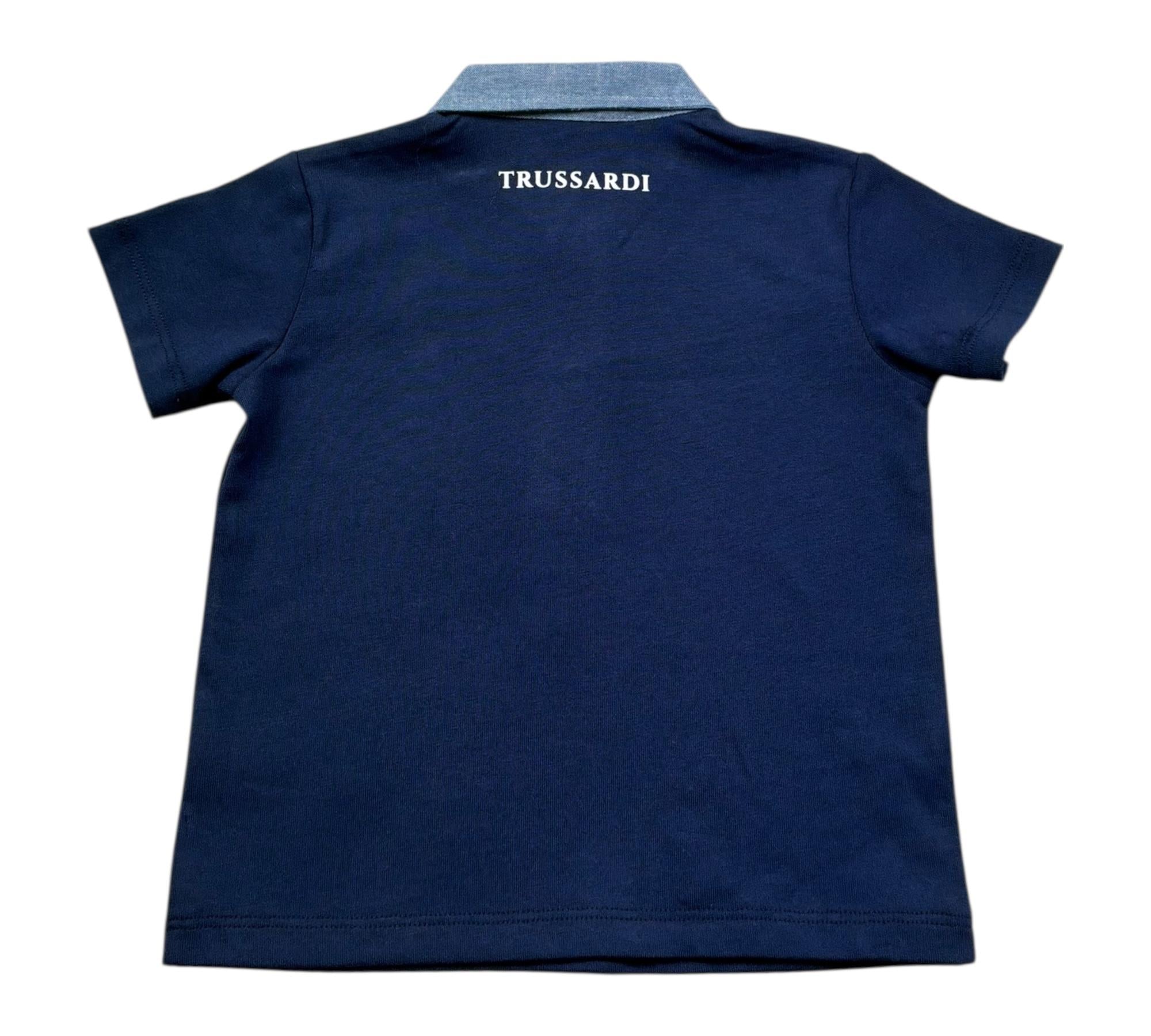 Trussardi Polo Mezza Manica Tinta Unita con Logo per Neonato TIP26103PO BLU TRUSSARDI 