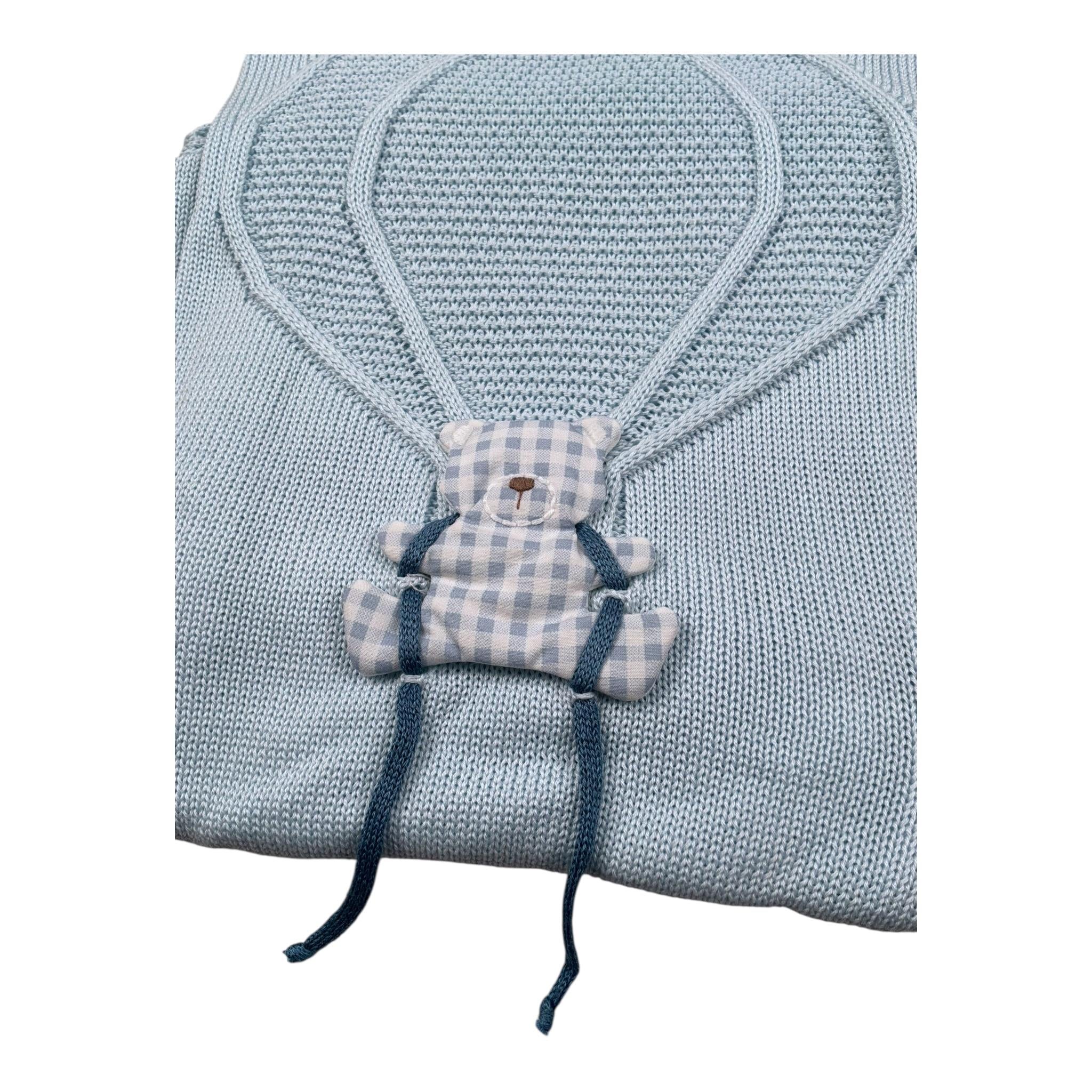 Marlu' Coperta Tinta Unita con Ricami per Neonato EB6780 AZZURRO MARLU' 