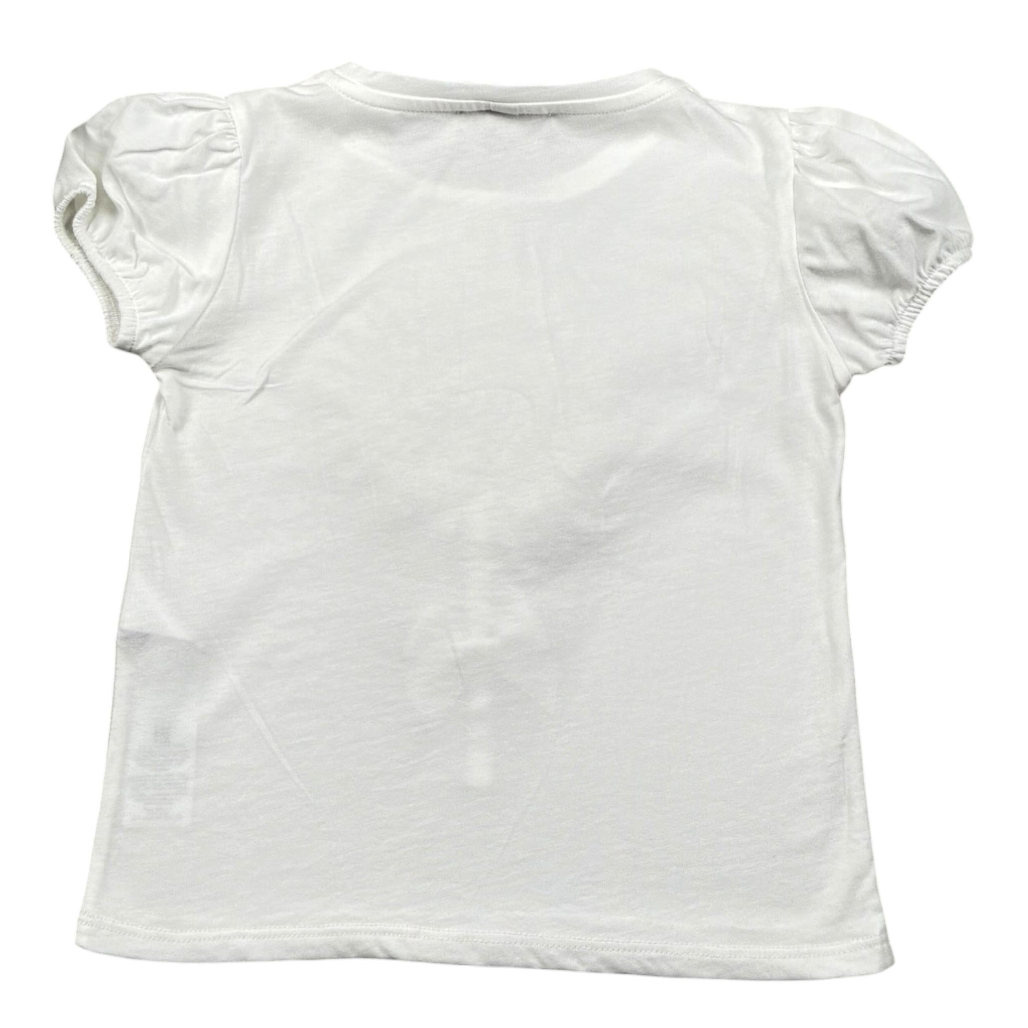 Please T-Shirt Girocollo Tinta Unita con Tulle per Bambina MB33030G73J BIANCO PLEASE 