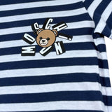 Moschino Abito Bicolore con Fantasia A Righe per Bambina HDV0HN BIANCO/BLU MOSCHINO 