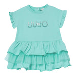 Liu Jo Abito Tinta Unita con Brillantini per Neonata HA5042 VERDE ACQUA LIU JO 