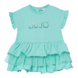 Liu Jo Abito Tinta Unita con Brillantini per Neonata HA5042 VERDE ACQUA LIU JO 