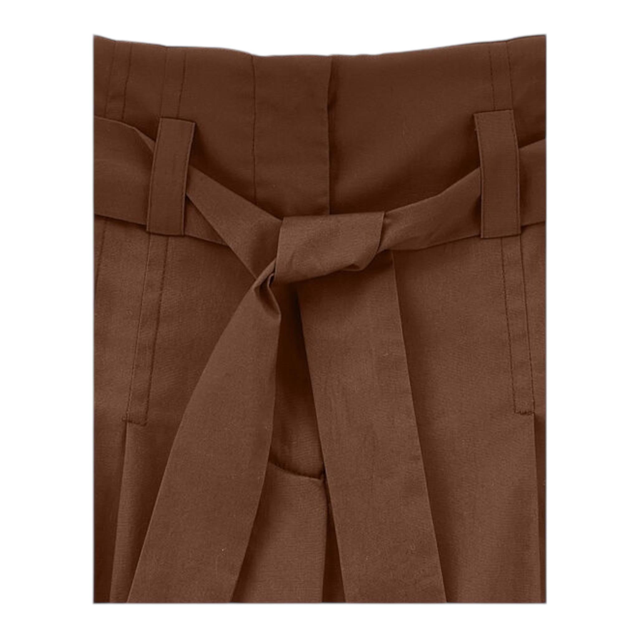 Monnalisa Pantalone Tinta Unita con Elastico In Vita per Bambina 17E404X MARRONE MONNALISA 