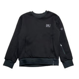 DNJ felpa girocollo tinta unita con logo Nero per Bambino MFD5301J NERO DNJ 