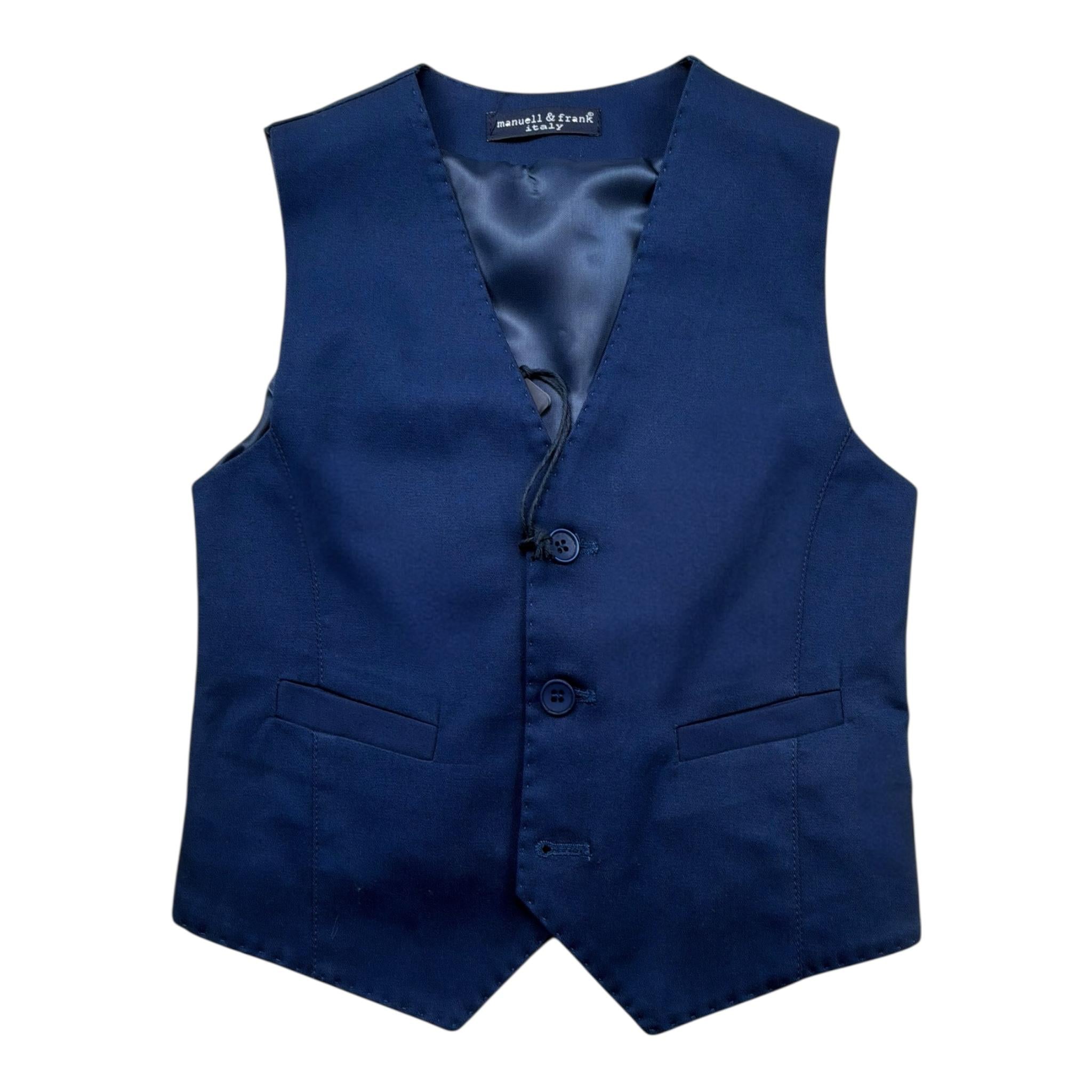 Manuel & Frank Gilet Tinta Unita per Bambino MF5011B BLU MANUEL & FRANK 