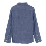 Saint Barth Camicia Tinta Unita con Logo per Bambino LINENDENIM BLU SAINT BARTH 