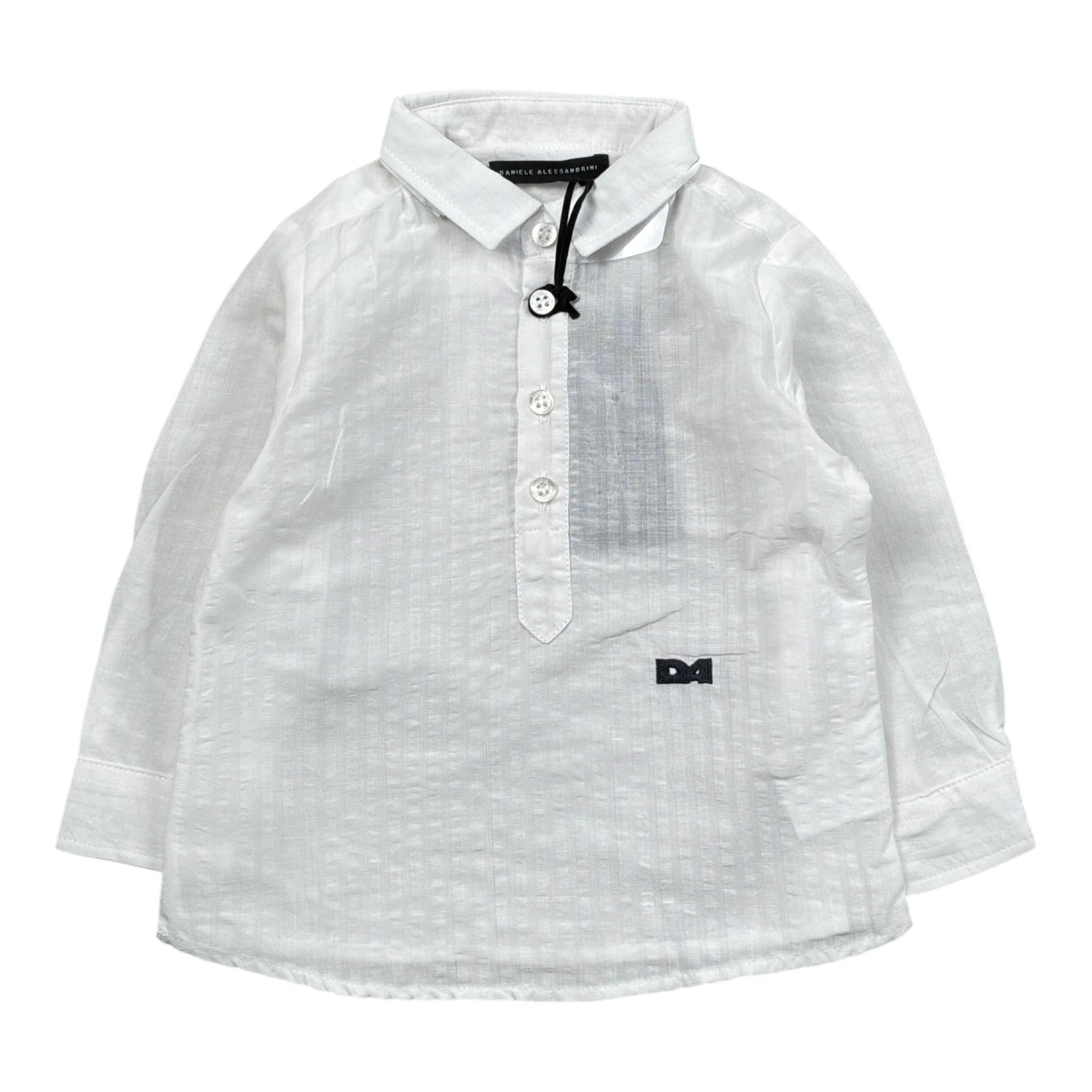 Daniele Alessandrini Camicia tinta unita con Logo Bianco per Neonato 1295C0890 BIANCO DANIELE ALESSANDRINI 