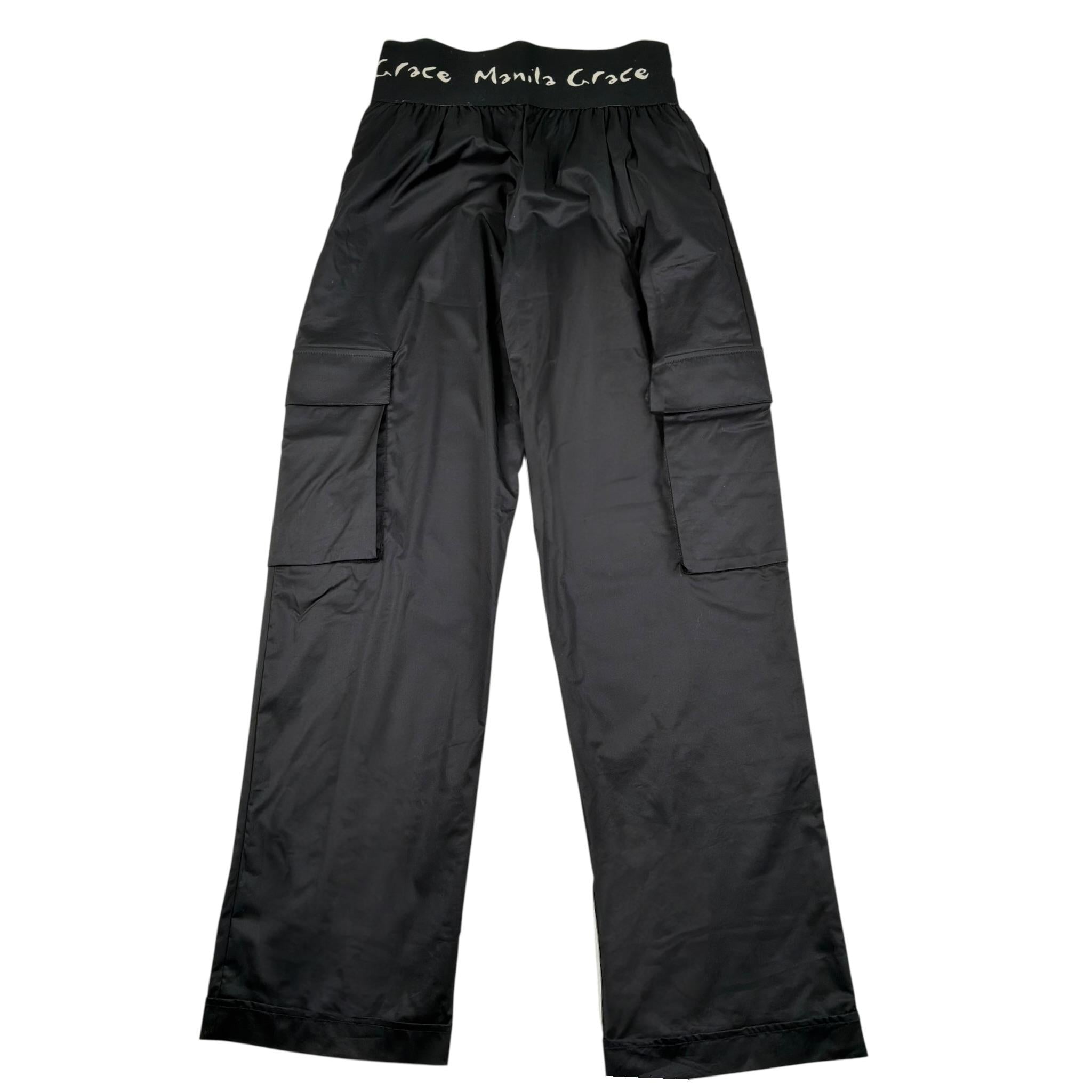 Manila Grace Pantalone Tinta Unita Modello Palazzo per Bambina MG2868 NERO MANILA GRACE 