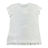 Monnalisa T-Shirt Girocollo Tinta Unita con Stampa Fiori per Bambina 193601S1 BIANCO MONNALISA 