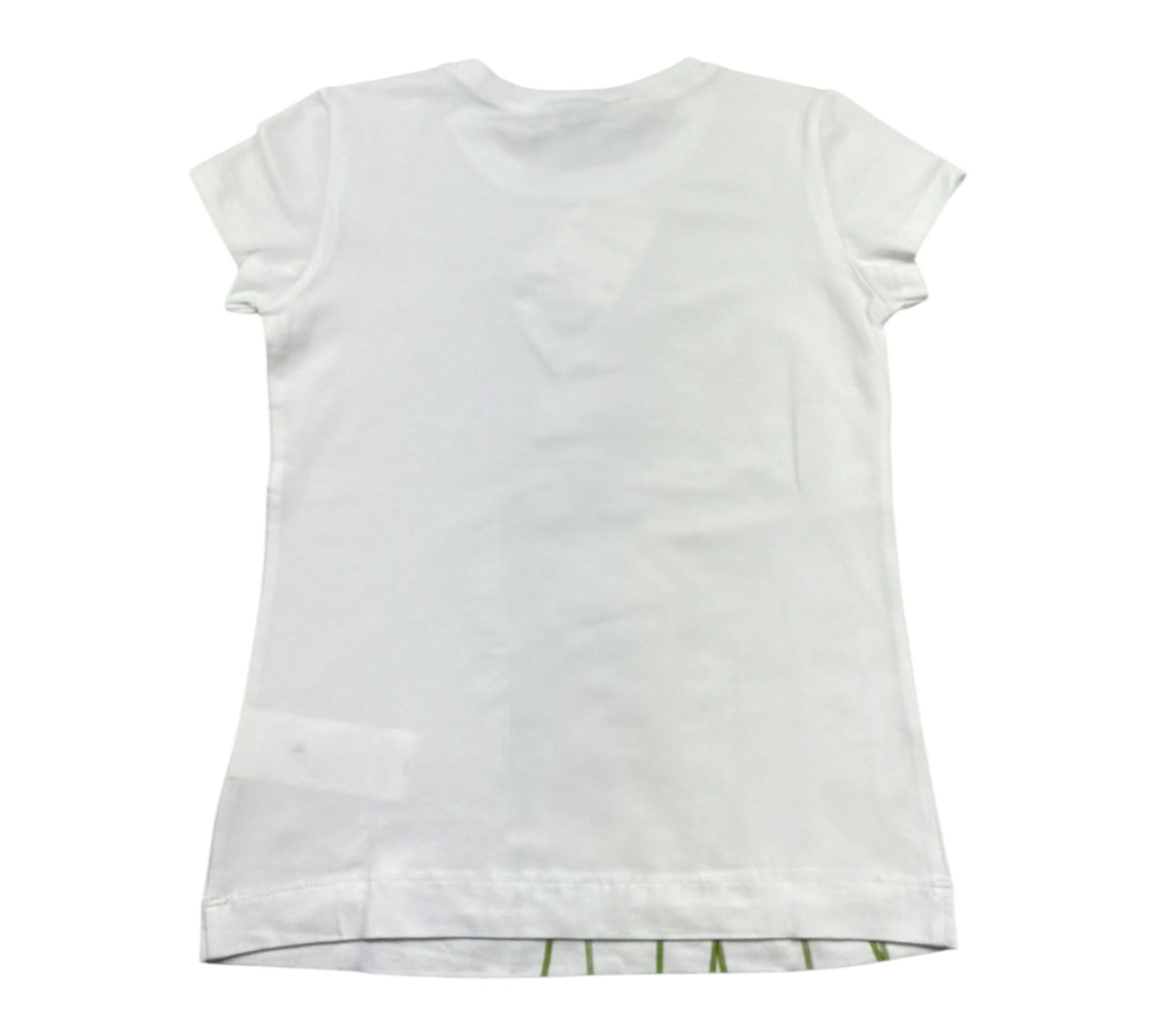 Monnalisa T-Shirt Girocollo Tinta Unita con Stampa Fiori per Bambina 193601S1 BIANCO MONNALISA 