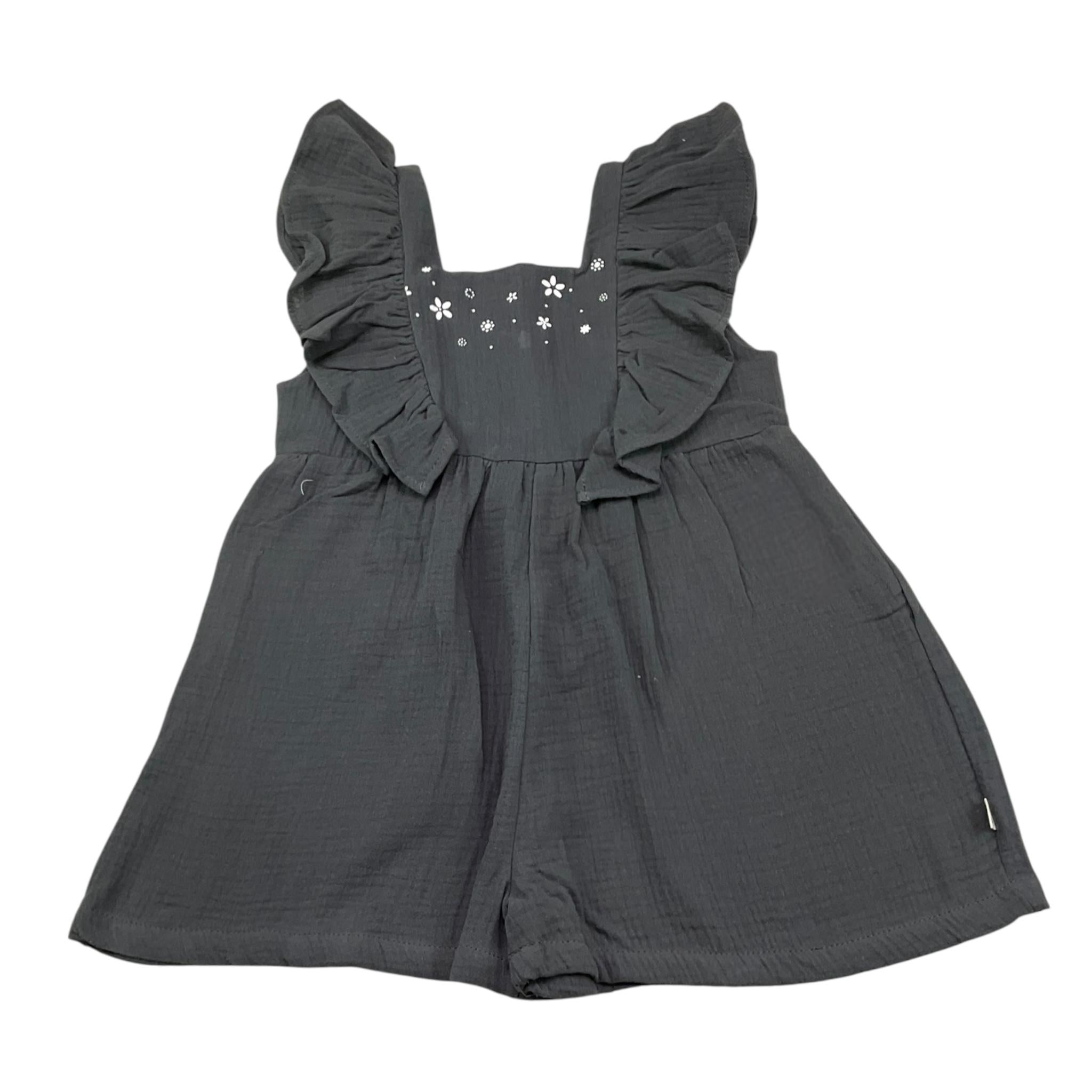 Petit Indi Tuta Tinta Unita con Stampa per Bambina SS25BK5026 GRIGIO PETIT INDI 