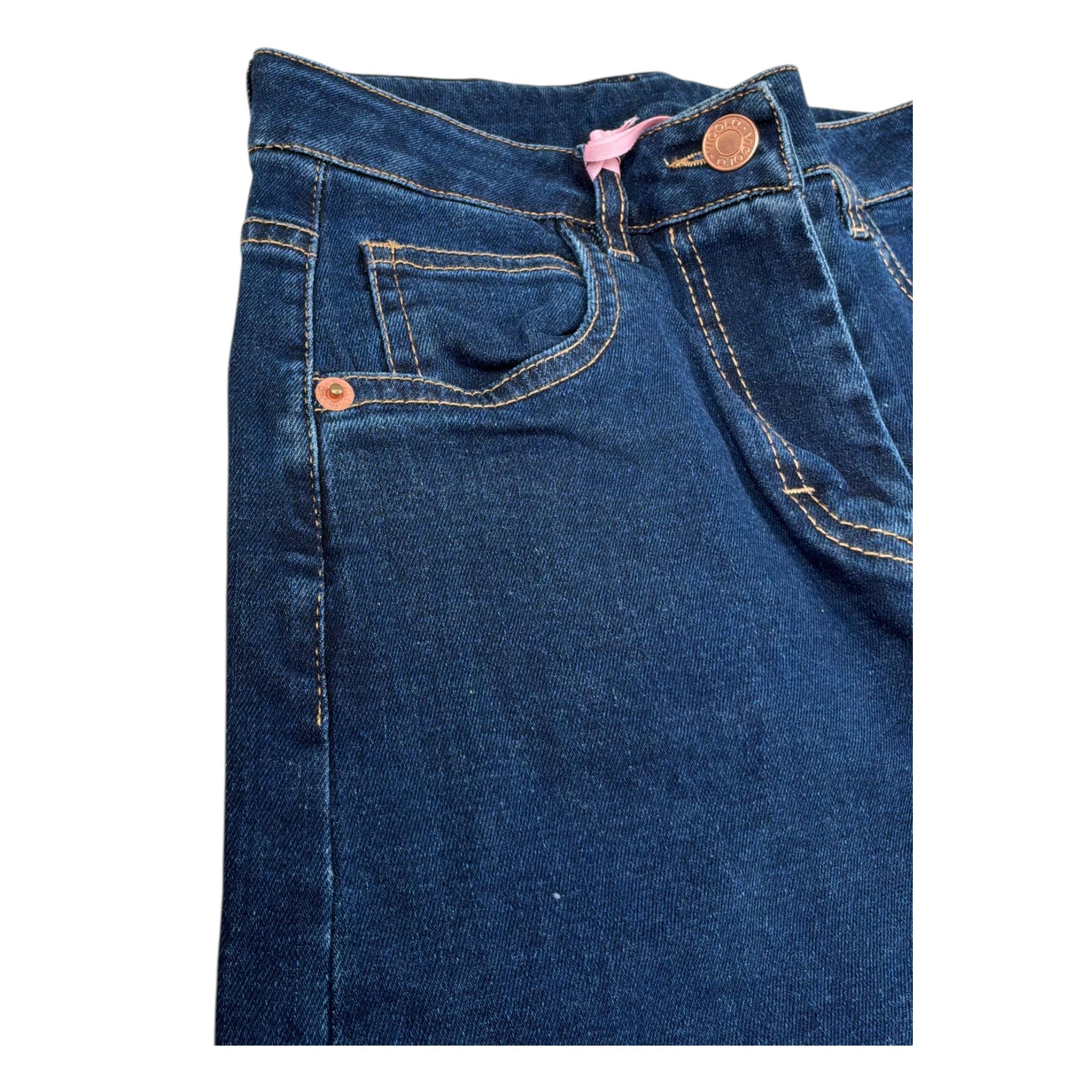 Vicolo Jeans Tinta Unita Modello Palazzo per Bambina 3141PD1207 BLU VICOLO 