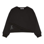 PATRIZIA PEPE felpa chiusa girocollo tinta unita con brillantini Nero per Bambina 7M0833 NERO PATRIZIA PEPE 