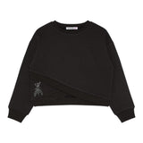 PATRIZIA PEPE felpa chiusa girocollo tinta unita con brillantini Nero per Bambina 7M0833 NERO PATRIZIA PEPE 