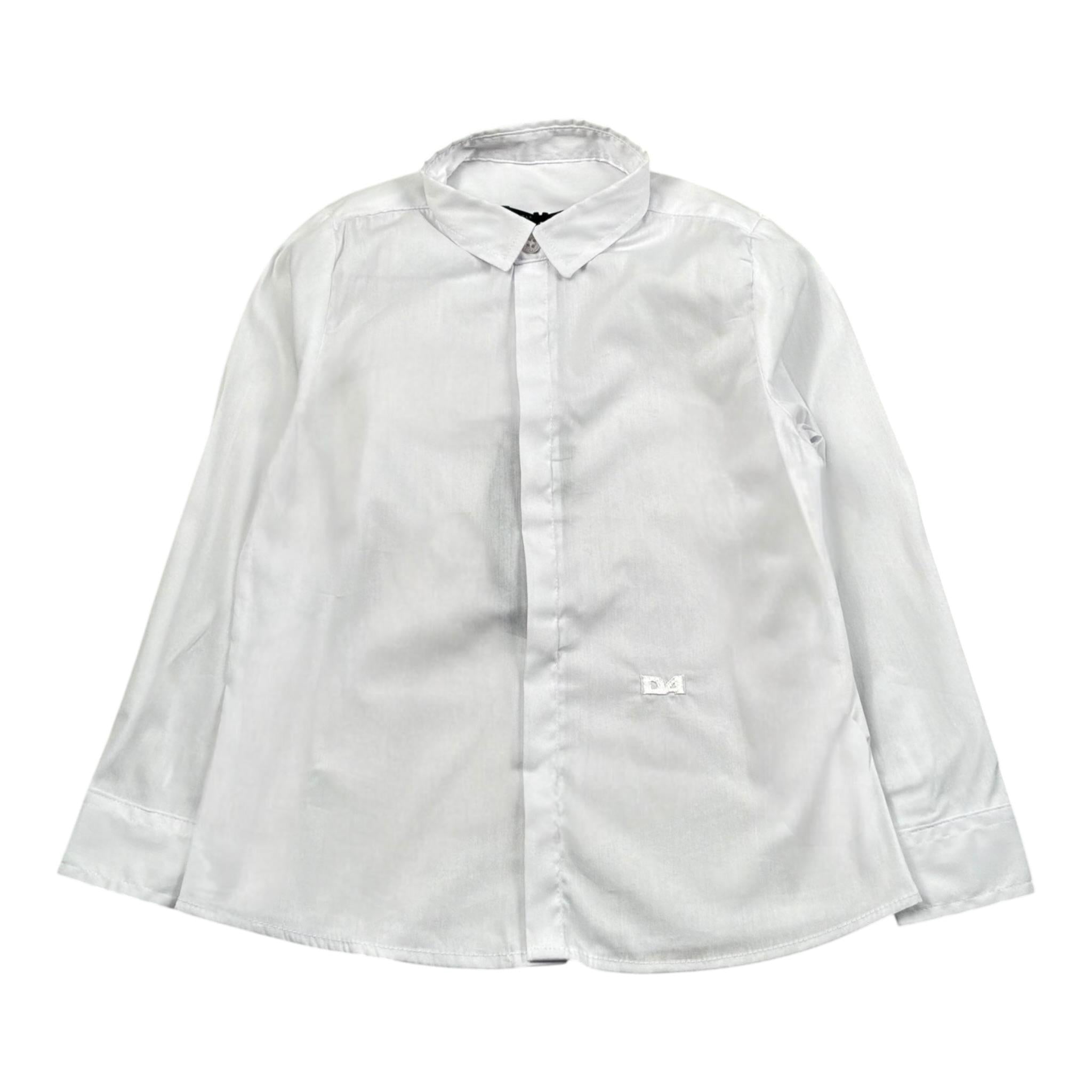 Daniele Alessandrini Camicia Manica Lunga Tinta Unita con Stampa per Bambino 1295C0905 BIANCO DANIELE ALESSANDRINI 